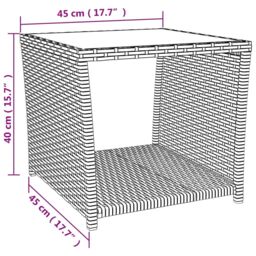 Berkfield Home 3 Piece Garden Dining Set with Cushions Grey Poly Rattan - thumbnail 5
