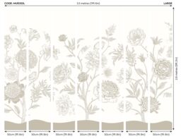 Origin Murals Jacobean Rose Trail Wall Mural in Natural - Size: W350 cm x H280 cm - thumbnail 3