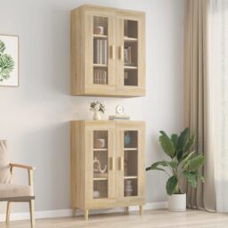 Berkfield Home Hanging Wall Cabinet Sonoma Oak 69.5x34x90 cm in Brown