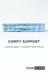 Homescapes Plain Cotton Floor Cushion in Blue - Size: 50 cm x 50 cm - thumbnail 4