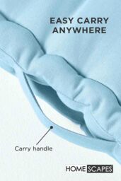 Homescapes Plain Cotton Floor Cushion in Blue - Size: 50 cm x 50 cm - thumbnail 5