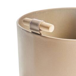 Wyld and Coco 3-Piece Beige Faux Leather Storage Baskets with Handles - thumbnail 8