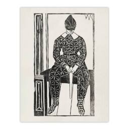 Artery8 Samuel J De Mesquita Framed Wall Art Print Harlequin Clown Portrait in White - Size: A4 - thumbnail 3