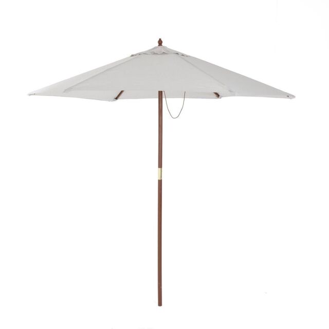 Charles Bentley Garden Large 2.4M Wooden Garden Patio Parasol Shade Umbrella 38M in Grey - image 1