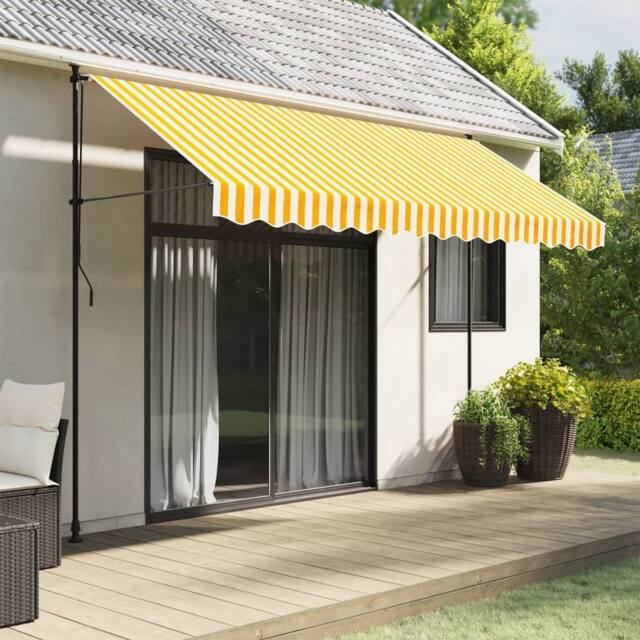 Berkfield Home Replacement Fabric for Awning Valance Yellow & White Stripe 3.5 m - image 1