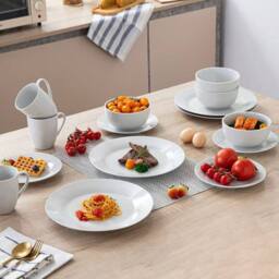 simpa Timeless White Porcelain Dinner Set - Size: 16 Pack - thumbnail 8