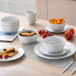 simpa Timeless White Porcelain Dinner Set - Size: 16 Pack - thumbnail 7