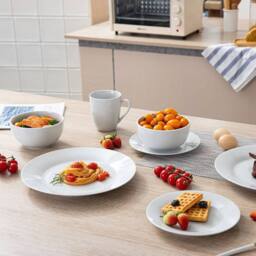 simpa Timeless White Porcelain Dinner Set - Size: 16 Pack - thumbnail 3
