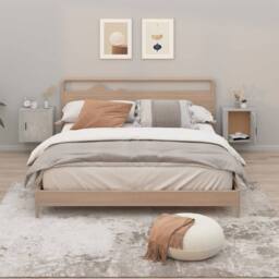 Berkfield Home Elegant Wall-mounted Bedside Cabinets 2 pcs Concrete Grey 50x30x47 cm - Size: 50 x 30 x 47 cm - thumbnail 2