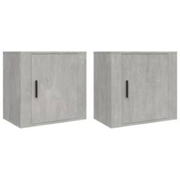 Berkfield Home Elegant Wall-mounted Bedside Cabinets 2 pcs Concrete Grey 50x30x47 cm - Size: 50 x 30 x 47 cm - thumbnail 3