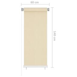Berkfield Home Outdoor Roller Blind Cream 60x140 cm HDPE - thumbnail 6