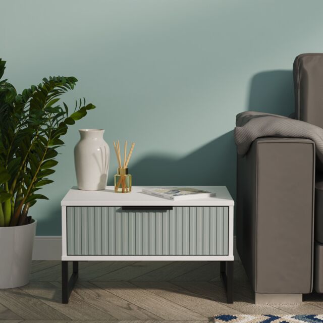Ready Assembled 2 U Menai 1 Drawer Wide Side Table (Ready Assembled) in Duck Egg Blue - image 1