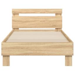 Berkfield Home Bed Frame without Mattress with Headboard Sonoma Oak 90x200 cm in Light Tan - thumbnail 5