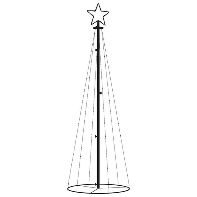 Berkfield Home White Christmas Cone Tree Warm White 108 LEDs 70x180 cm - image 1