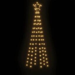 Berkfield Home White Christmas Cone Tree Warm White 108 LEDs 70x180 cm - thumbnail 4