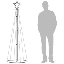 Berkfield Home White Christmas Cone Tree Warm White 108 LEDs 70x180 cm - thumbnail 9
