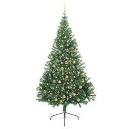 Berkfield Home Artificial Pre-lit Christmas Tree Green 180 cm PVC - thumbnail 3