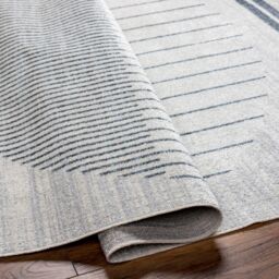Livabliss Lilian-Washable Blue Grey Geometric Living Dining Bedroom Rug in Beige - Size: 160 cm x 215 cm - thumbnail 4