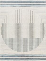Livabliss Lilian-Washable Blue Grey Geometric Living Dining Bedroom Rug in Beige - Size: 160 cm x 215 cm - thumbnail 2