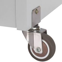 Wyld and Coco Kitchen Trolley Grey 75x43x87 cm Wood Body Rubberwood Top and Castors - Size: 75 x 43 x 87 cm - thumbnail 7