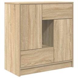 Berkfield Home Sideboard with Drawers & Doors Sonoma Oak 70.5x34x74.5 cm in Brown - thumbnail 3