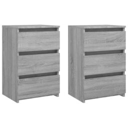 Berkfield Home Bed Cabinets 2 pcs Grey Sonoma 40x35x62.5 cm Engineered Wood - thumbnail 2