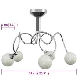 Berkfield Home Ceiling Lamp with Round Glass Shades for 5 G9 LED Lights in White - thumbnail 6