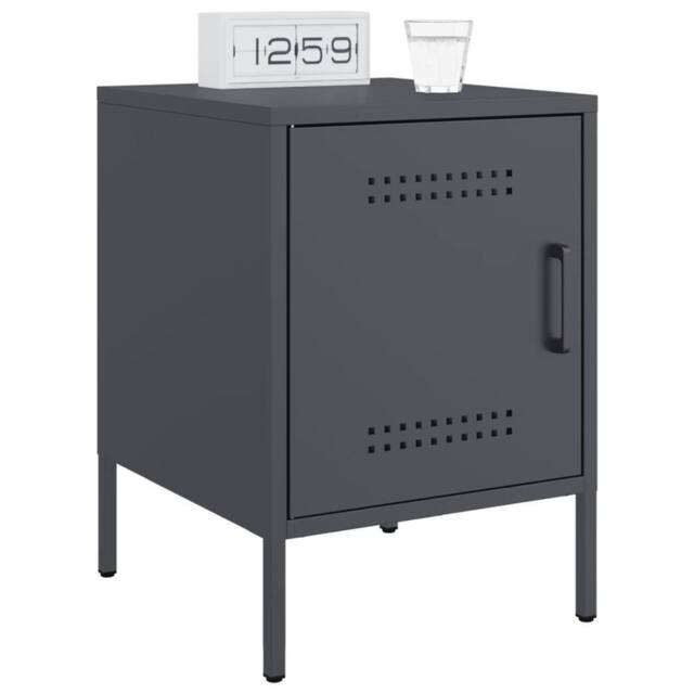 Berkfield Home Durable Bedside Cabinets 2 pcs Anthracite 36x39x50.5 cm Steel in Dark Grey - image 1