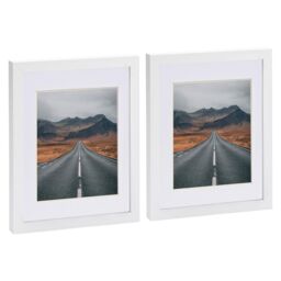 "Nicola Spring Photo Frames with 5"" x 7"" Mount - 8"" x 10"" - Grey Mount - Pack of 2 in White" - thumbnail 1