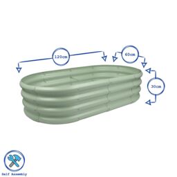 Harbour Housewares Raised Garden Beds - 2x Rounded Bottomless Galvanised Steel Planter 120 x 60cm in Black - Size: 120 x 60 cm - thumbnail 7