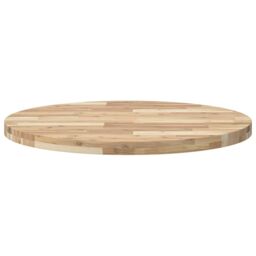 Berkfield Home Table Top Round √ò80x4 cm Solid Wood Acacia in Brown - Size: 80x4 cm - thumbnail 4