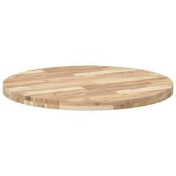 Berkfield Home Table Top Round √ò80x4 cm Solid Wood Acacia in Brown - Size: 80x4 cm - thumbnail 5