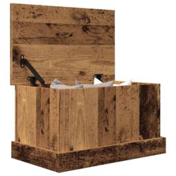 Berkfield Home Storage Box Old Wood 30x50x28 cm Engineered Wood in Brown - Size: 30 x 50 x 28 cm - thumbnail 4