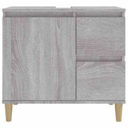 Berkfield Home Durable Bathroom Cabinet Grey Sonoma 65x33x60 cm Engineered Wood - Size: 65 x 33 x 60 cm - thumbnail 7