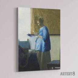 "Artery8 Johannes Vermeer Woman Reading A Letter Canvas Wall Art Print - Size: W18"" x H24""" - thumbnail 2