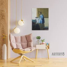 "Artery8 Johannes Vermeer Woman Reading A Letter Canvas Wall Art Print - Size: W18"" x H24""" - thumbnail 3