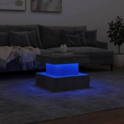Berkfield Home Coffee Table with LED Lights Concrete Grey 50x50x40 cm - Size: 50 x 50 x 40 cm - thumbnail 5