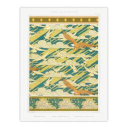 Artery8 Maurice Pillard Verneuil Framed Wall Art Eagles Doves & Sea Shell Patterns in Green - Size: A4 - thumbnail 3