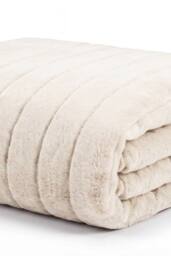 Deyongs Hockley Supersoft Fux Quilted Throw in Cream - Size: 130 cm x 150 cm - thumbnail 3