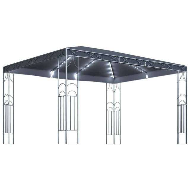 Berkfield Home Gazebo with LED String Lights 400x300 cm Anthracite in Dark Grey - image 1