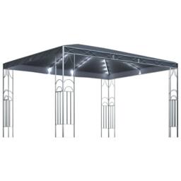 Berkfield Home Gazebo with LED String Lights 400x300 cm Anthracite in Dark Grey - thumbnail 1