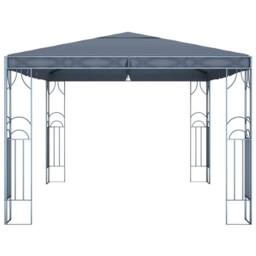 Berkfield Home Gazebo with LED String Lights 400x300 cm Anthracite in Dark Grey - thumbnail 5