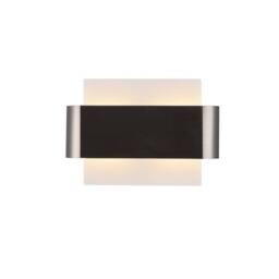 Netlighting Damo Flush Wall Light 2 Light G9 White Base Nickel Centre Band in Grey