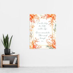 "Artery8 Wall Art Print The Way The Truth The Life Orange Bible Quote New Testament Art Poster - Size: W24"" x H32""" - thumbnail 4