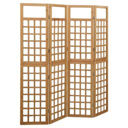 Berkfield Home 4-Panel Room Divider/Trellis Solid Fir Wood 161x180 cm in Brown