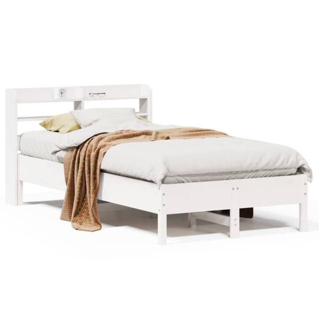 Berkfield Home Bed Frame without Mattress White 90x200 cm Solid Wood Pine - image 1