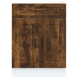 Berkfield Home Kitchen Base Cabinet¬†Porto Smoked Oak Engineered Wood in Brown - thumbnail 4