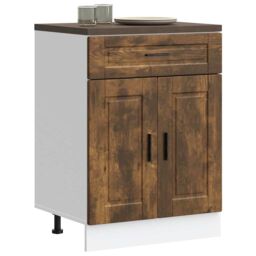 Berkfield Home Kitchen Base Cabinet¬†Porto Smoked Oak Engineered Wood in Brown - thumbnail 1