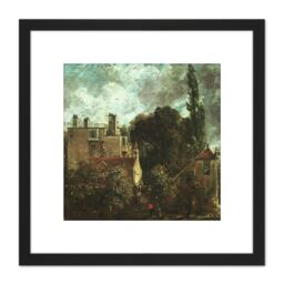 Artery8 John Constable The Grove Or The Admirals House In Hampstead 8X8 Inch Square Wooden Framed Wall Art Print Picture with Mount in Black - thumbnail 1