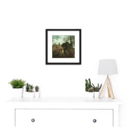 Artery8 John Constable The Grove Or The Admirals House In Hampstead 8X8 Inch Square Wooden Framed Wall Art Print Picture with Mount in Black - thumbnail 2